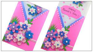 Next, cut out six wedges from cardstock in three different colors, with two wedges of. Parent S Day Card Tutorial Parent S Day Greeting Card Diy Youtube