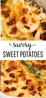 Best Savory Scalloped Sweet Potatoes I Heart Naptime Recipe Scalloped Sweet Potatoes Thanksgiving Appetizer Recipes Savory Sweet Potato Recipes