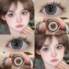 Set 2 Kính Áp Tròng 14.5mm Màu Xám Đen Cho Học Sinh