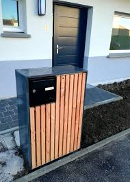 Habillage Hook En Beton Et Bois Coffret Electrique Exterieur Boite Aux Lettres Design Boite Aux Lettres En Bois