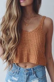 Khaki Sleeveless Knit Crop Top Crochet Summer Tops Crochet Top Knit Crop Top