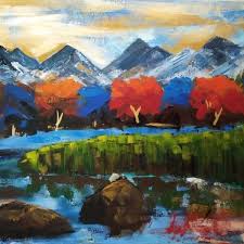 I wanted to portray something bright in the background so the silhouette would show up which is where the idea for the bright rays came from! 54 Easy Landscape Paintings For Beginners Artistic Haven