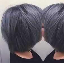 Amazing Dark Grey Bob Dark Grey Hair Color Grey Hair Color Hair Color Grey Silver