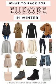 Winter Packing List For Europe Essentials For Europe In Winter Postcards From Ivi Europe Outfits Winter Travel Outfit Stylish Winter Outfits