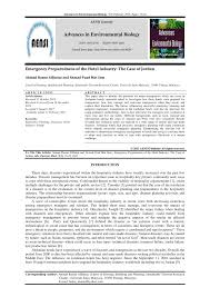 Anadarko's emergency response principles are used as a basis for the assessment of the level of response inthe event of an incident. Pdf Emergency Preparedness Of The Hotel Industry The Case Of Jordan
