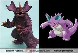 Hoopa confined is a light purple pokémon with several pink markings. Fun Fact The Pokemon Nidoking Is Based On Baragon From The Purple Skin The Horn The Ears The Three Fingers And The Digging Ability Godzilla