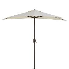 Mainstays Hillwood 7 White Half Round Patio Umbrella Walmart Com Patio Umbrella Umbrella Patio