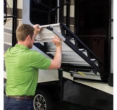 They are much sturdier and safer than factory steps plus, they look great! Lippert 678025 Solidstep Rv Fold Down Quad Steps 28 Width