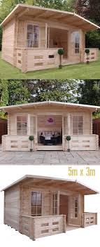 5m X 3m Wooden Garden Log Cabin Tongue And Groove Clad New With Outdoor Veranda Executive Garden Offi Garden Log Cabins Contemporary Garden Rooms Garden Cabins