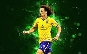 David luiz moreira marinho is a brazilian professional footballer who last played for premier league club arsenal and the brazil national te. Download Wallpapers David Luiz Match Brazil National Team Soccer Footballers David Luiz Moreira Marinho Neon Lights Brazilian Football Team For Desktop Free Pictures For Desktop Free