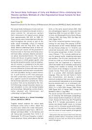 Pdf The Sexual Body Techniques Of Early And Medieval China Underlying Emic Theories And Basic Methods Of A Non Reproductive Sexual Scenario For Non Same Sex Partners