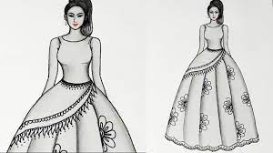 Fashion design drawings dress design sketches ball gowns designer dresses pretty dresses fancy dresses fantasy dress ball dresses dresses. Dress Drawing How To Draw A Dress Design Youtube