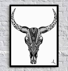 Bull Skull Bull Skulls Marker Drawing Bull Tattoos