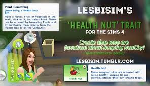 My Sims 4 Blog Health Nut Trait By Lesbisim Sims 4 Skills Sims Sims 4 Traits