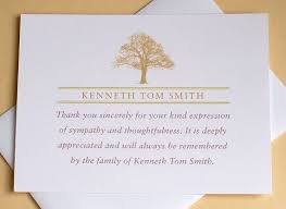 This Big Brown Tree Is The Focal Point Of This Personalized Thank You Sympathy Card Funeral Thank You Cards Funeral Thank You Notes Funeral Thank You