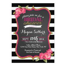 Black And Rose Gold Wedding Invitations Pink Gold Black White Bridal Shower Invitation Zazzle Ca White Bridal Shower Modern Bridal Shower Invitations Bridal Shower Invitations
