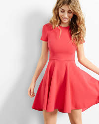 Pink Hi Lo Hem Fit And Flare Dress Lace Dress With Sleeves Pink High Low Dress Fit And Flare Dress
