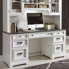 Liberty Furniture Allyson Park Transitional Two Toned Credenza Desk Darvin Furniture Kneehole Credenzas