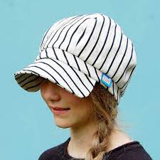 Newsboy Cap In Designer Italian Pinstripe Ticking Zutjean Unisex Pinstripe Chore Cap Striped Sun Hat Hat Fashion Womens Stripes