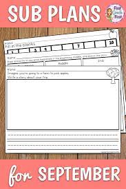 If you know in advance you are going to be out for an extended period of 1st grade emergency sub plans. Sub Plans 1st Grade September Bundle Substitute Lesson Plan Teacher Planning Kindergarten Lesson Plans