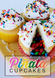 Pinata Cupcakes Recipe Easy Cupcake Recipes Cupcake Recipes Pinata Cupcakes
