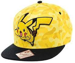 Amazon Com Pokemon Unisex Pikachu Camouflage Snapback Baseball Cap One Size Yellow Black Sports Outdoors In 2021 Pikachu Hat Pikachu Cap Yellow Camo