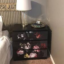 Decals For Malm Dresser Ikea Dutch Dark Vintage Floral Etsy Malm Dresser Malm Ikea Furniture