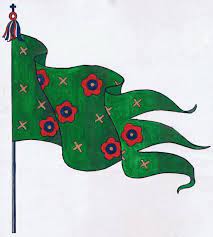 It allegedly referred to charlemagne's legendary banner the oriflamme, which was also known as the montjoie (old french: Oriflamme Montjoie Oriflamme Banniere Saint Patron