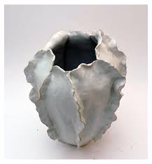 Ceramic White Vase Large Seed Vase Organic Design Handmade Ceramic Art Ceramic Decor Beach Decor Gra Organic Ceramics Slab Ceramics Ceramics Pottery Vase