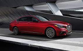 Download Wallpapers Genesis G70 2018 New G70 Sedan Red G70 Korean Cars Genesis Besthqwallpapers Com Hyundai Genesis Sedan Hyundai Motor