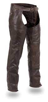 Unisex Brown Double Pocket Leather Motorcycle Chaps By First Mfg Acessorios Para Motos Moda Masculina Jaqueta