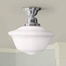 Hudson Valley Edison Satin Nickel Schoolhouse Ceiling Light U3103 Lamps Plus