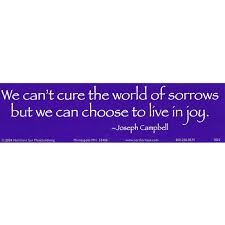 We Can T Cure The World Of Sorrows But We Choose To Love In Joy Large Bumper Sticker
