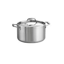 Tramontina Gourmet Tri Ply Clad 6 Qt Stainless Steel Sauce Pot With Lid 80116 040ds The Home Depot Sauce Pot Stock Pot Steel Stock