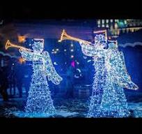 Outdoor LED Lighted Motif Sitting Angels