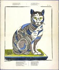 Cat Engraving With French Dutch Writing Cat Illustration Cat Art Vintage Drawing