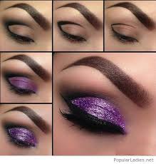 Amazing Black And Purple Glitter Eye Makeup Tutorial Purple Eye Makeup Glitter Makeup Purple Makeup