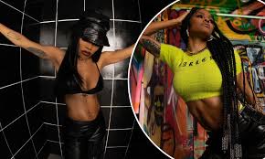 Good moannnnnninnnnnn issaaaaa cover gurlllllllllllll for @exit_magazine: Teyana Taylor Shows Off Her Washboard Abs In A Leather Bra And A Lime Green Crop Top Daily Mail Online