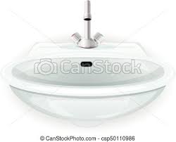 bathroom sink with tap. illustration of