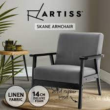 Armchairs and bedroom corners are a timeless combination, and an effortless way to create a cozy reading nook. Artiss Armchair Lounge Chair Sofa Chairs Fabric Wooden Armchairs Scandinavian 9350062138199 Ebay