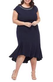 Chic Maggy London Embellished Flounce Hem Cocktail Dress Plus Size Womens Fashion Dresse Midi Dress Plus Size Cocktail Dresses With Sleeves Plus Size Dresses