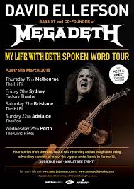 Add gear to your favorite artists & showcase your own gear. Megadeth Bassist David Ellefson On Spoken Word Tour In Australia In March 2015 Ghost Cult Magazineghost Cult Magazine