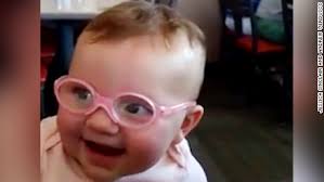 Maybe the glasses were working. Baby S Adorable Reaction To Glasses Cnn Video