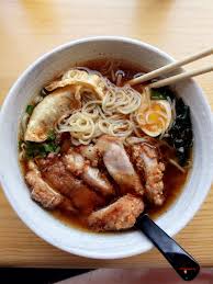 Oc Japanese Lunch In The Uk Tokyo Chicken Ramen With Vegetable Gyoza Courtesy Of The Mount Fuji Restaurant In Birmingham Foodporn