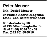 Firma Meuser Inh. Detlef Meuser, Peter in Mönchengladbach ...