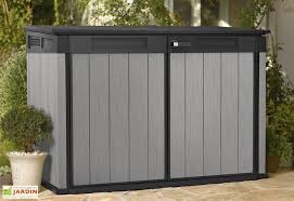 Coffre De Rangement Pour Jardin En Resine Brossium 2100 L En 2020 Rangement Jardin Coffre De Rangement Cacher Les Poubelles