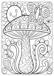 Posted in nature coloring pages. Free Printable Mushroom Adult Coloring Page