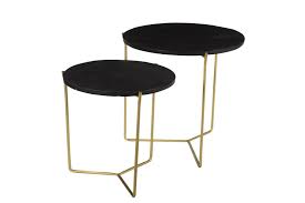 Im video erfahrt ihr, wie ihr ausgedienten möbelstücken neues leben einhaucht. 2er Set Mangoholz Couchtische Mason Schwarz Gold Rund Beistelltisch Sofatisch Ebay