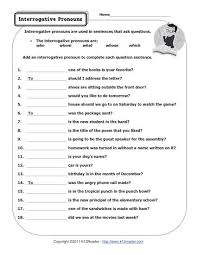 This, that, these and those. Interrogative Pronouns Pronoun Worksheets