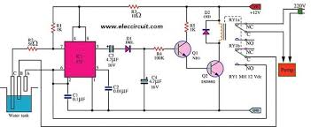 Automatic Water Level Controller 2 Circuits Choice Eleccircuit Com Circuit Design Electronic Circuit Design Circuit Diagram